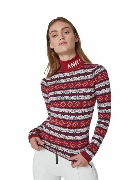 Alp N Rock Sweaters - Alp N Rock Red, White & Black Fair Isle Turtleneck Sweater